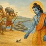 Sri Ramacandra baut die Brücke nach Lanka - lerne über göttliche Eigenschaften aus der Bhagavad Gita