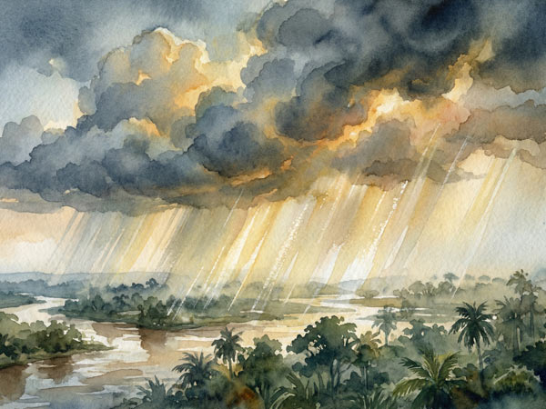 Govardhan Bhakti Blog - Madhurya Kadambini - Regenwolke über Navadvipa