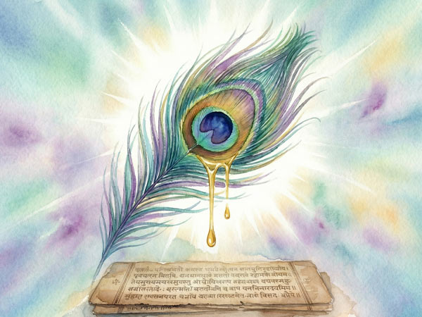 Govardhan Bhakti Blog - Madhurya Kadambini - Pfauenfeder über Sastra